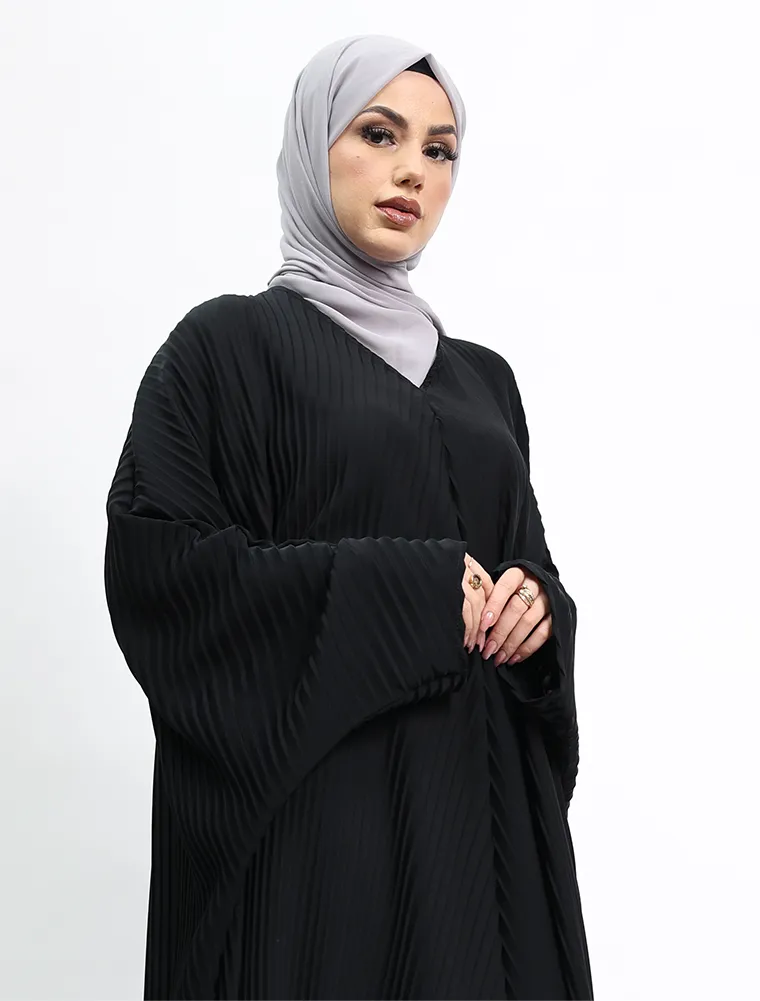 Grey Pleated Batwing